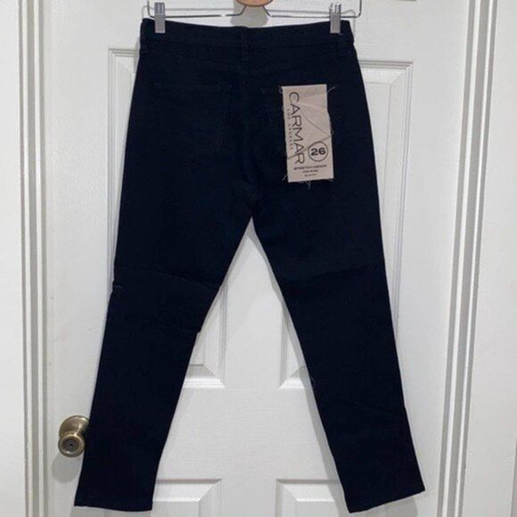 LF CARMAR Womens Sz 26 Black Patch Jeans Black - Picture 5 of 7